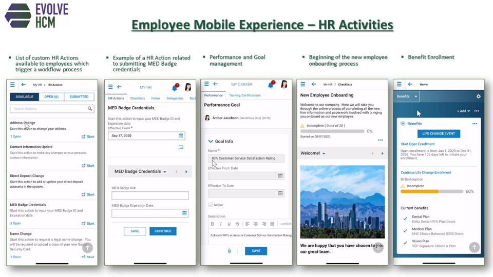 screenshot of Evolve HCM